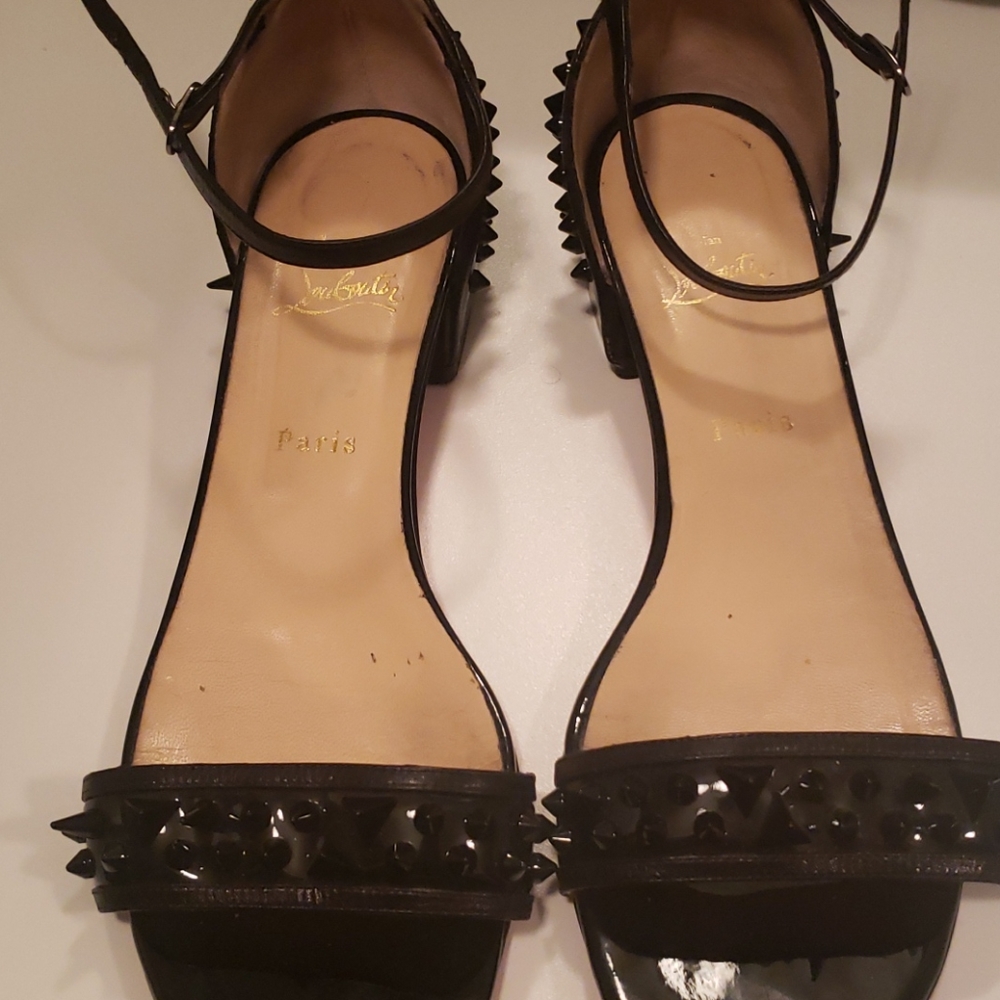 Christian Louboutin Druide Patent Spiked Sandals